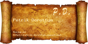 Petrik Dorottya névjegykártya